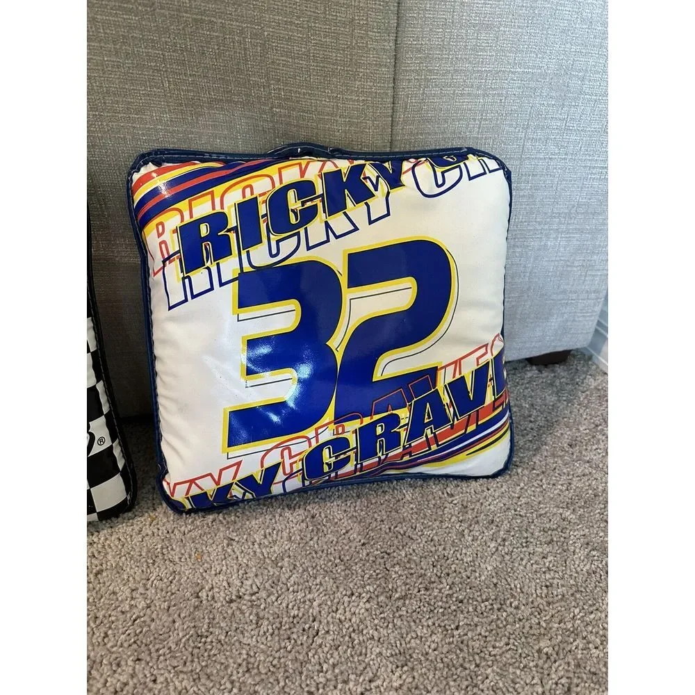 2 Nascar Racing Pillow Terry Lebonte w/Tony the Tiger, Ricky Craven Tide Vintage